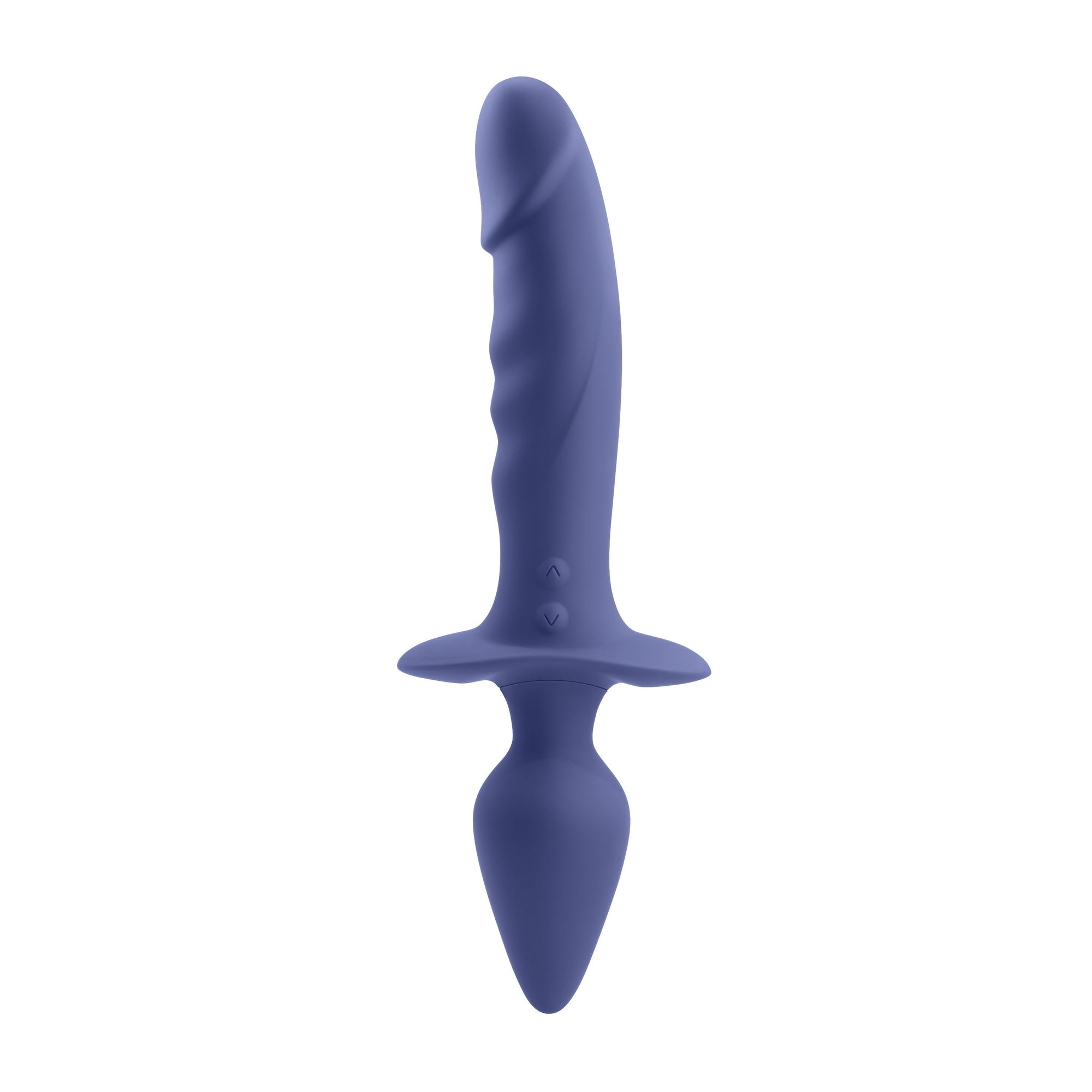 Evolved - Gender X Dual Defender Vibrating Anal Plug and Dildo (Blue) - Blue - Anal Plug (Vibration) Rechargeable
