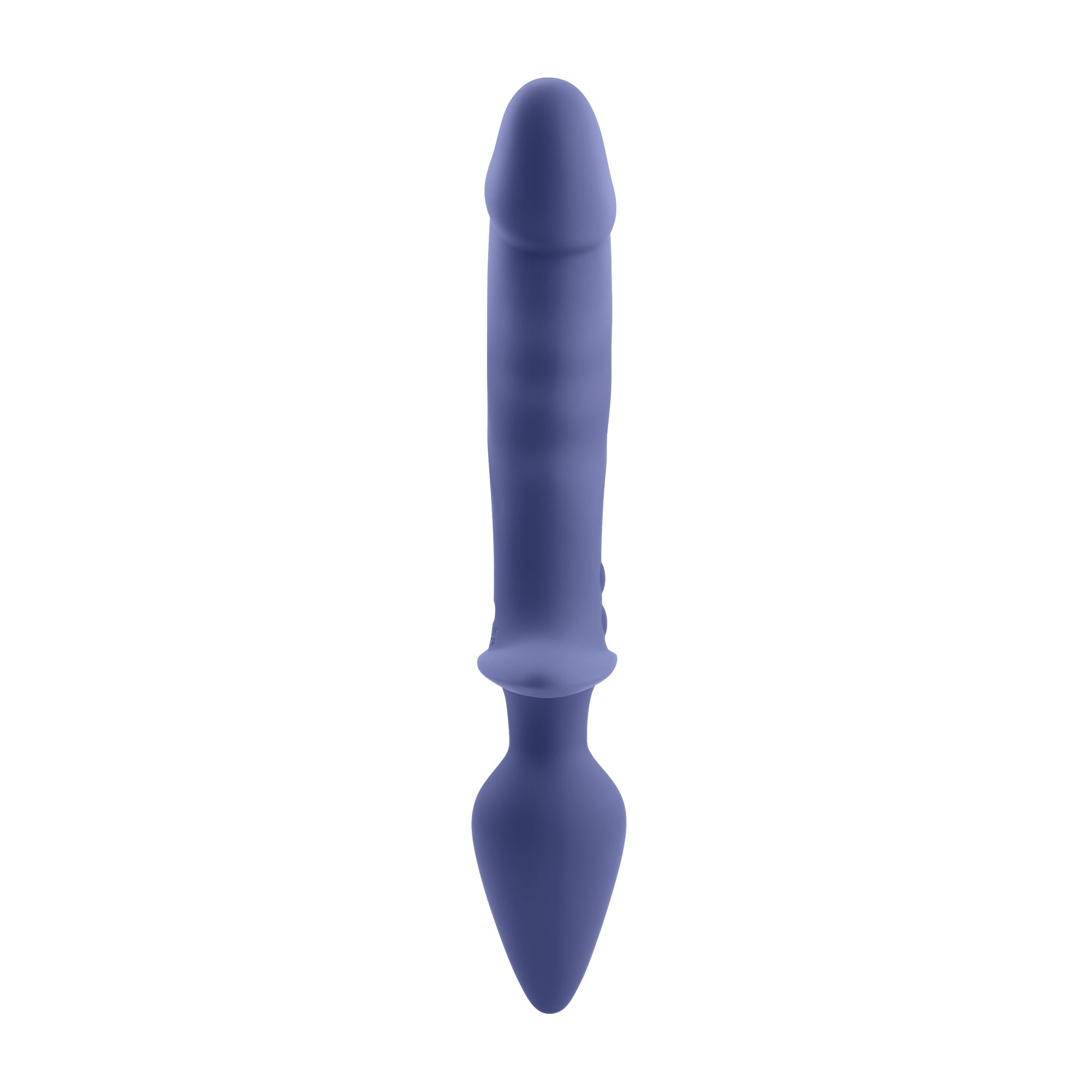 Evolved - Gender X Dual Defender Vibrating Anal Plug and Dildo (Blue) - Blue - Anal Plug (Vibration) Rechargeable