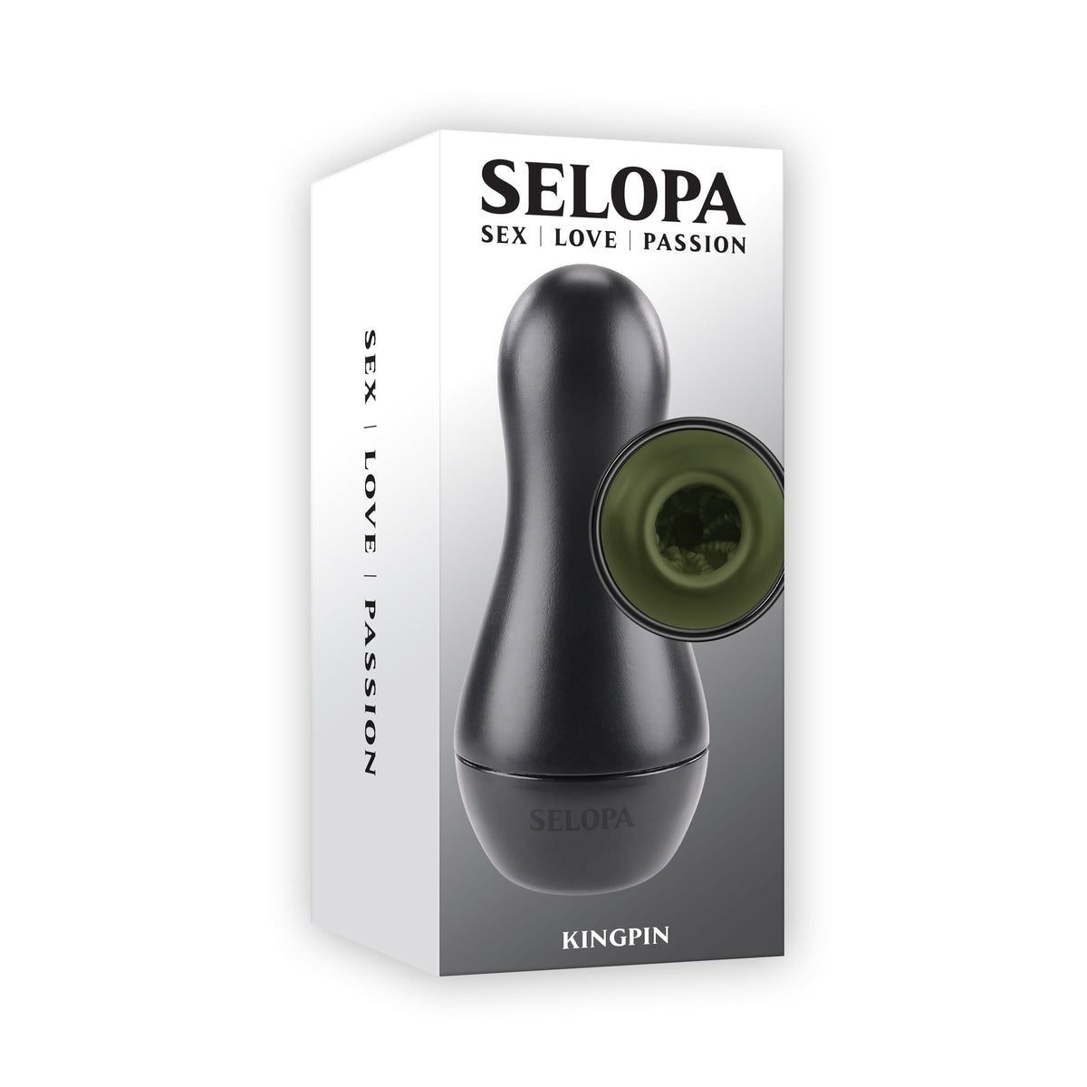 Selopa- Kingpin Stroker Masturbator (Black) - Black - Masturbator Soft Stroker (Non Vibration)