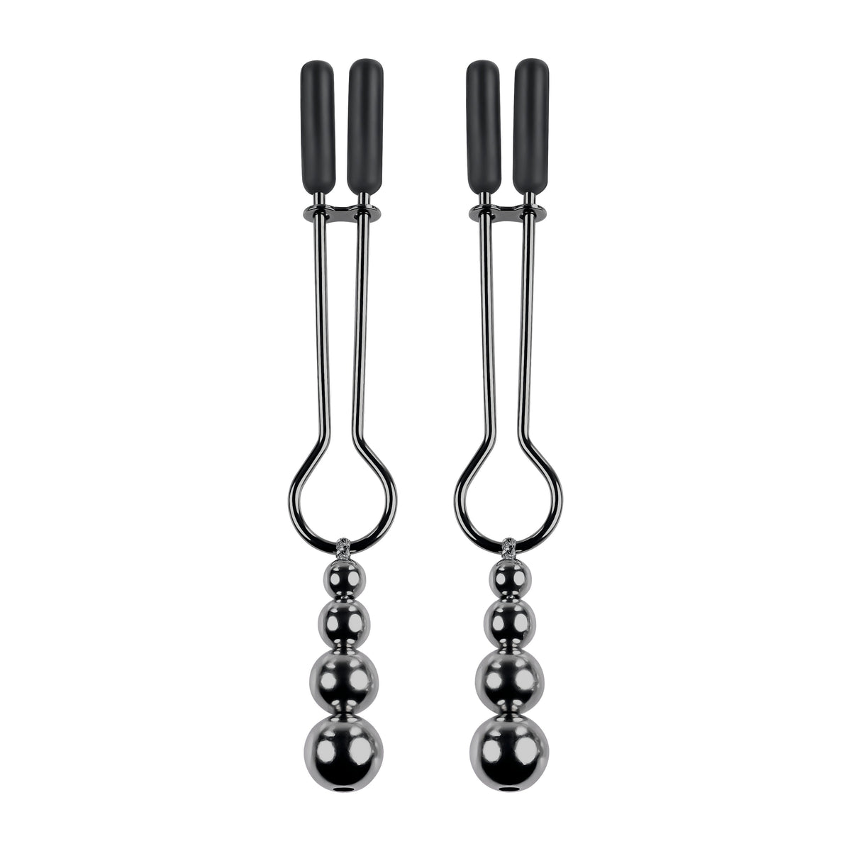 Selopa - Beaded Nipple Clamps - Black - Nipple Clamps (Non Vibration)