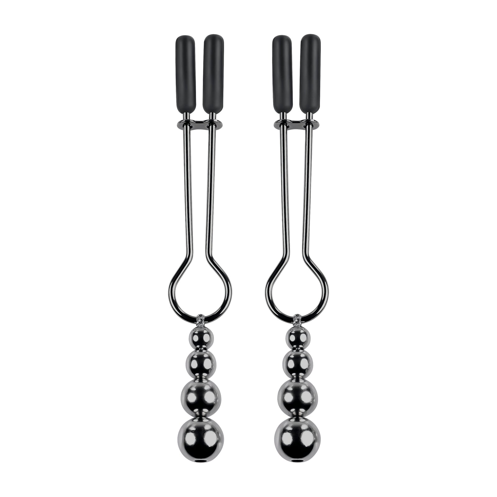 Selopa - Beaded Nipple Clamps - Black - Nipple Clamps (Non Vibration)