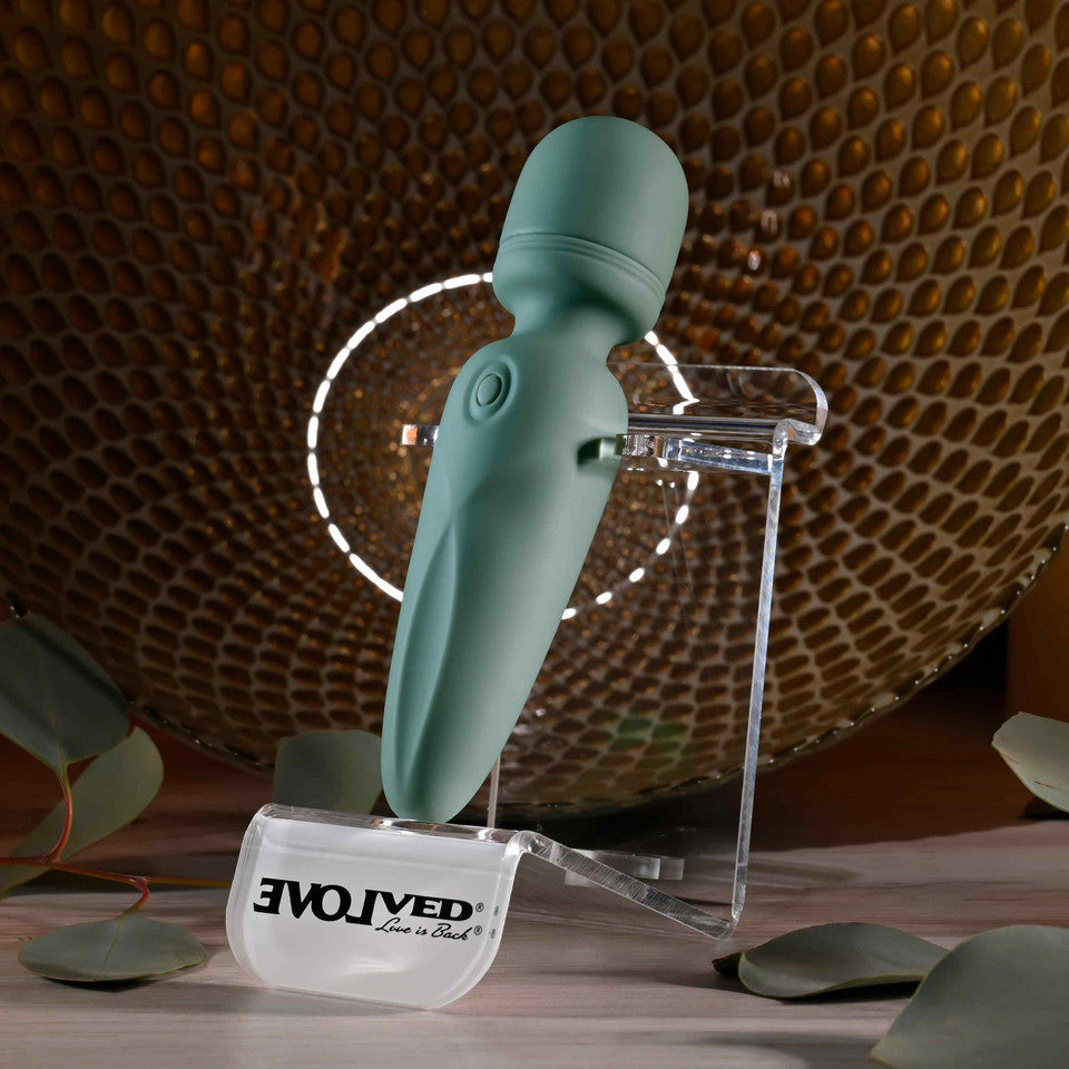 Evolved - Rumble Vibrating Mini Wand Massager (Green)