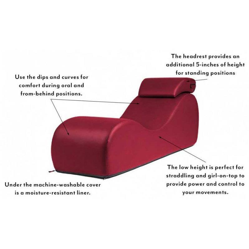 Liberator - Esse Chaise Black Velvish Fabric Sex Furniture (Black) Sex Furnitures Singapore