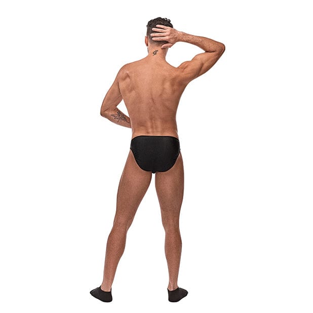Male Power - Nylon Spandex Pouchless Brief Underwear O/S (Black) Gay Pride Underwear 845830041522 CherryAffairs