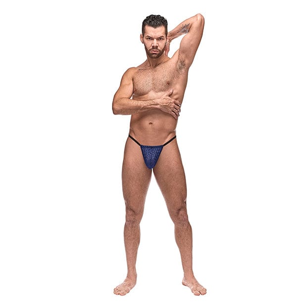 Male Power - Diamond Mesh Posing Strap Underwear O/S (Blue) Gay Pride Underwear 845830085335 CherryAffairs