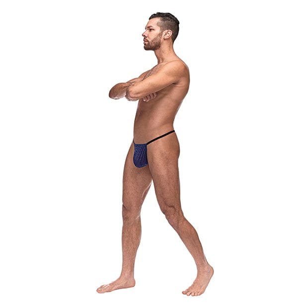 Male Power - Diamond Mesh Posing Strap Underwear O/S (Blue) Gay Pride Underwear 845830085335 CherryAffairs