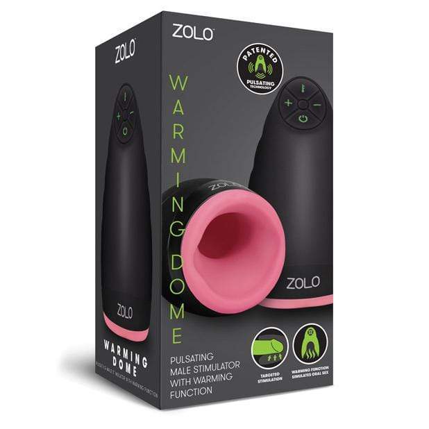 Zolo - Pulsating Warming Dome Male Stimulator Masturbator (Black) Masturbator Soft Stroker (Vibration) Rechargeable 848416003969 CherryAffairs
