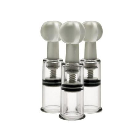 XR - Size Matters Max Twist Triplets Nipple And Clit Suckers - Clear - Nipple Pumps (Non Vibration)