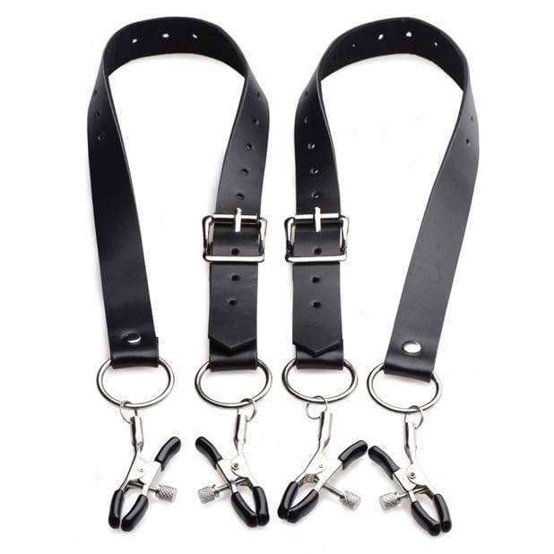 Master Series - Spread Labia Spreader with Clamps (Black) Clitoral Clamps 848518028488 CherryAffairs