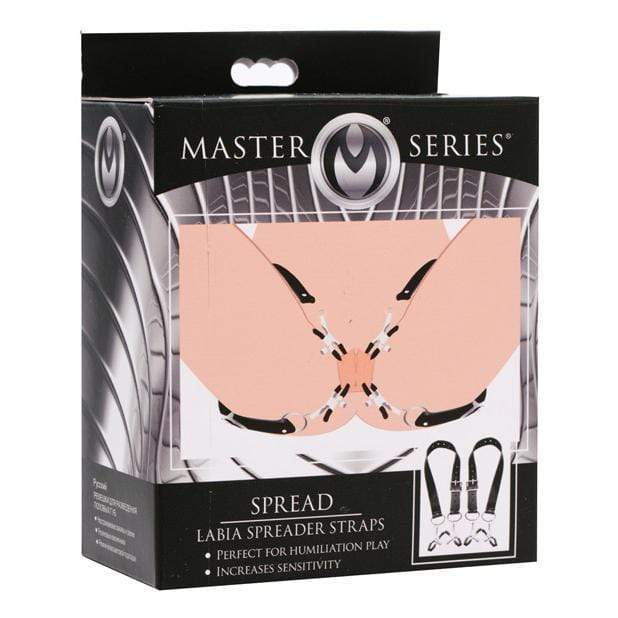 Master Series - Spread Labia Spreader with Clamps (Black) Clitoral Clamps 848518028488 CherryAffairs