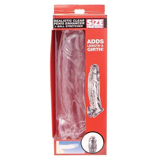 XR - Size Matters Realistic Penis Enhancer and Ball Stretcher (Clear) Cock Sleeves (Non Vibration) 848518030511 CherryAffairs