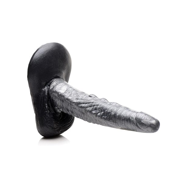 XR - Creature Cocks The Gargoyle Rock Hard Silicone Dildo (Silver/Black) Non Realistic Dildo with suction cup (Non Vibration) 848518046086 CherryAffairs