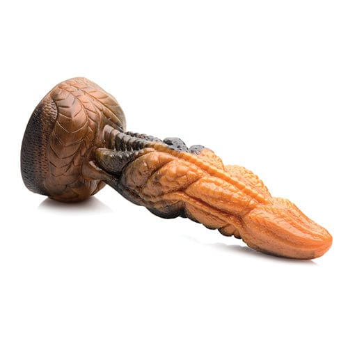 XR - Creature Cocks Ravager Rippled Tentacle Silicone Dildo (Orange/Black) - Orange - Non Realistic Dildo with suction