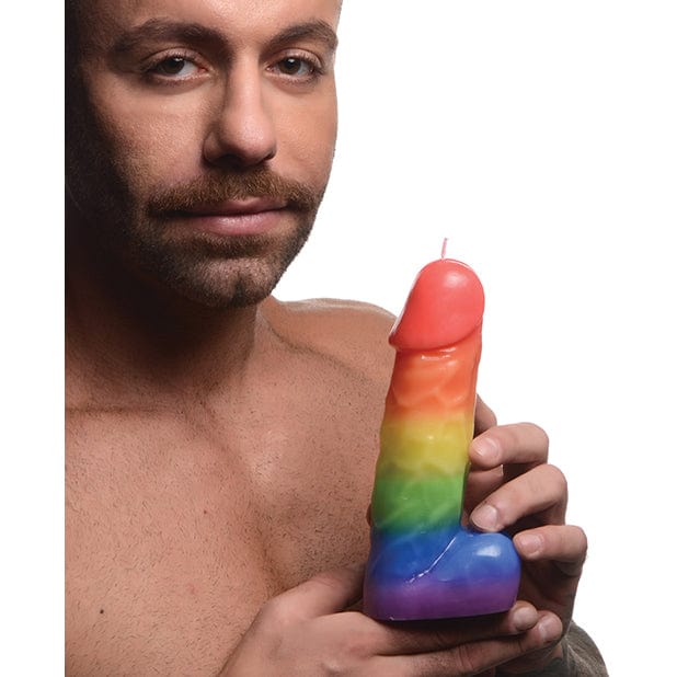 Master Series - Pride Pecker Dick Drip Candle Wax Play BDSM (Rainbow) BDSM (Others) 848518046901 CherryAffairs