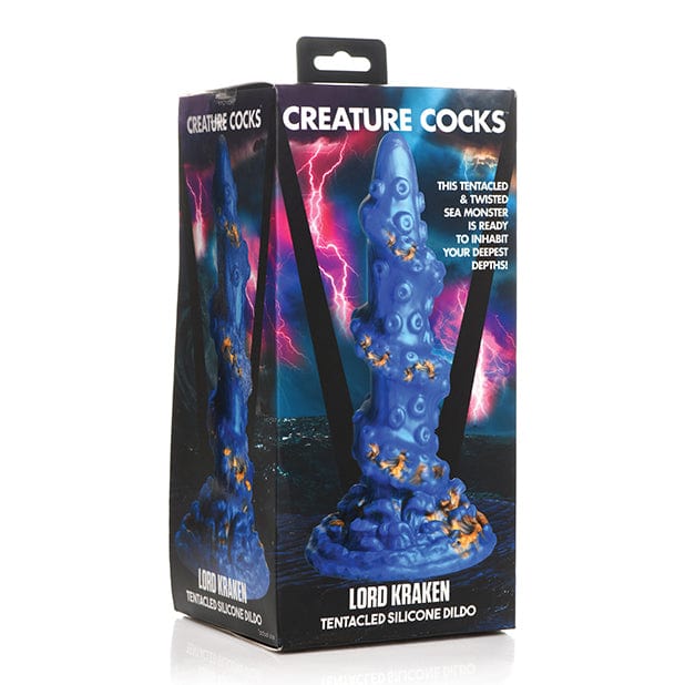 XR - Creature Cocks Lord Kraken Tentacled Silicone Dildo (Blue) Non Realistic Dildo with suction cup (Non Vibration) 848518050410 CherryAffairs