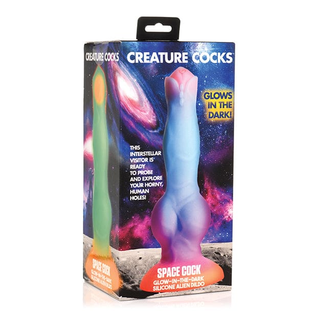 XR - Creature Cocks Glow in the Dark Space Cock Silicone Alien Dildo (Multi Colour) Non Realistic Dildo with suction cup (Non Vibration) 848518051400 CherryAffairs