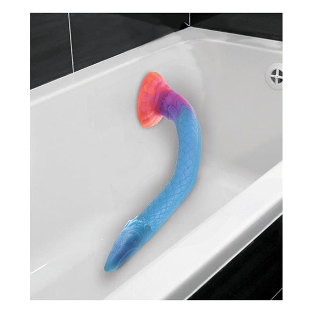 XR - Creature Cocks Glow in the Dark Makara Silicone Snake Dildo 18" (Multi Colour) Non Realistic Dildo with suction cup (Non Vibration) 848518051417 CherryAffairs