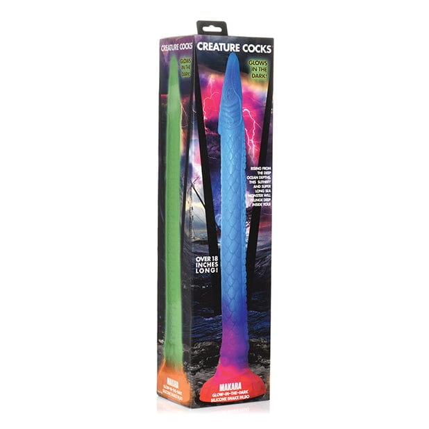 XR - Creature Cocks Glow in the Dark Makara Silicone Snake Dildo 18&quot; (Multi Colour) Non Realistic Dildo with suction cup (Non Vibration) 848518051417 CherryAffairs