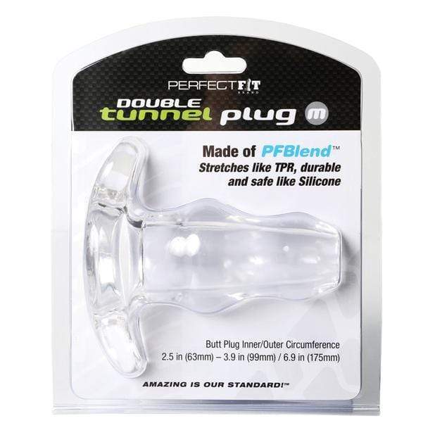 Perfect Fit - Double Tunnel Plug Medium (Clear) Anal Plug (Opened) 852184004486 CherryAffairs