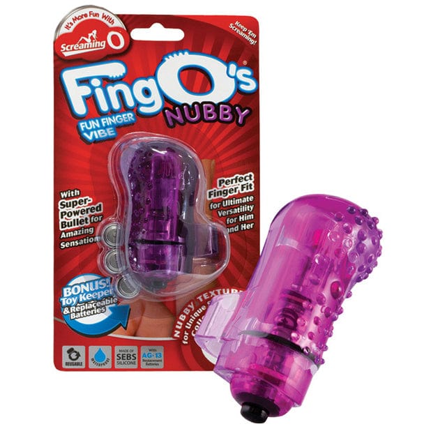 TheScreamingO - Fing Os Nubby Fun Finger Vibrator (Purple) Clit Massager (Vibration) Non Rechargeable 621246021 CherryAffairs