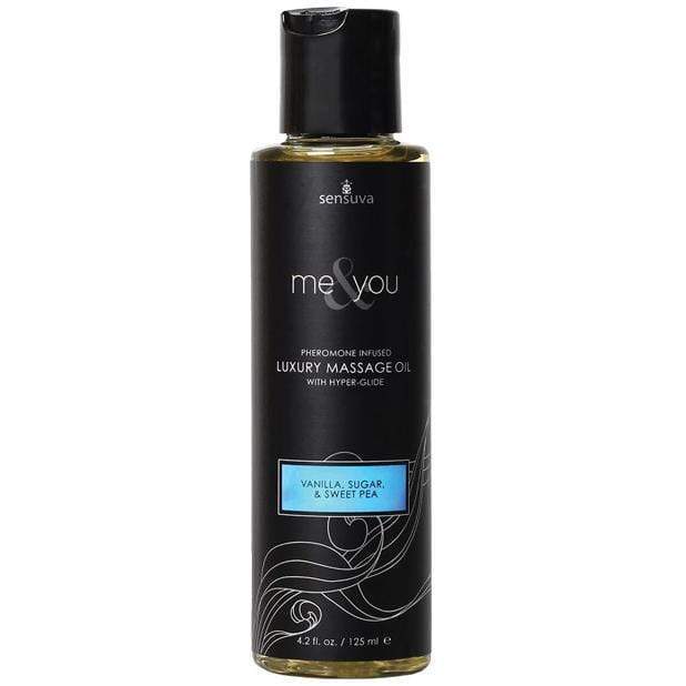 Sensuva - Me and You Pheromone Luxury Massage Oil Vanilla Sugar Sweet Pea 4.2oz Massage Oil 855559007136 CherryAffairs