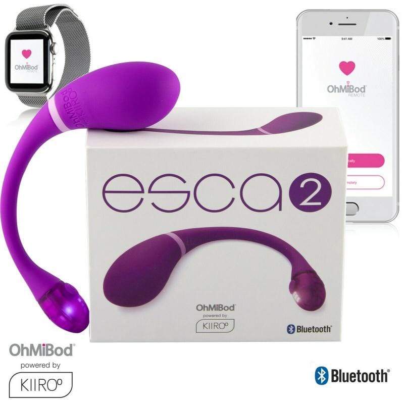 OhMiBod - Kiiroo Esca 2 App-Controlled Vibrator (Purple) - Purple - Remote Control Dildo w/o Suction Cup (Vibration)