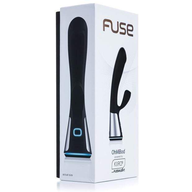 OhMiBod - Kiiroo Fuse Interactive Bluetooth Dual-Stim Rabbit Vibrator (Black) Rabbit Dildo (Vibration) Rechargeable 858135006394 CherryAffairs
