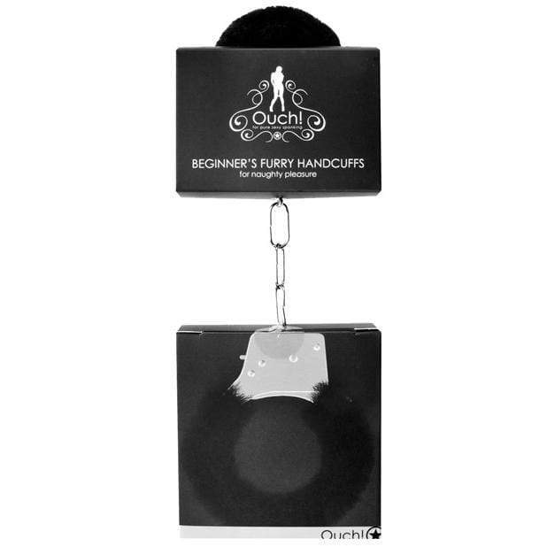 Shots - Ouch Beginner's Furry Handcuffs (Black) Hand/Leg Cuffs 274035317 CherryAffairs