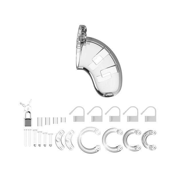 Shots - Man Cage Chastity Cock Cage Model 1 3.5" (Clear) Plastic Cock Cage (Non Vibration) 274040357 CherryAffairs