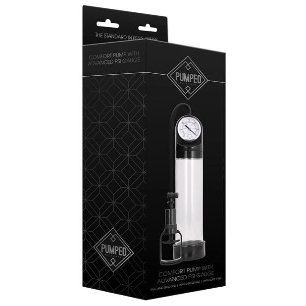Shots - Pumped Comfort Transparent Penis Pump with Advanced PSI Gauge (Clear) Penis Pump (Non Vibration) 625989055 CherryAffairs