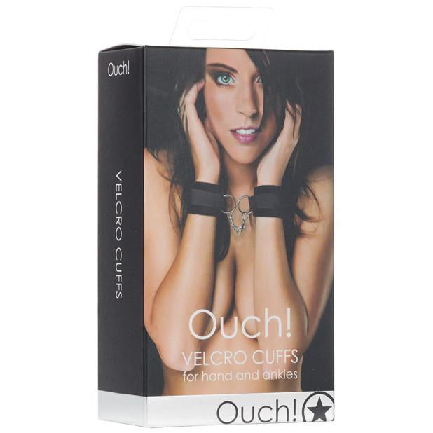 Shots - Ouch! Velcro Hand & Ankle Cuffs (Black) - PleasureHobby