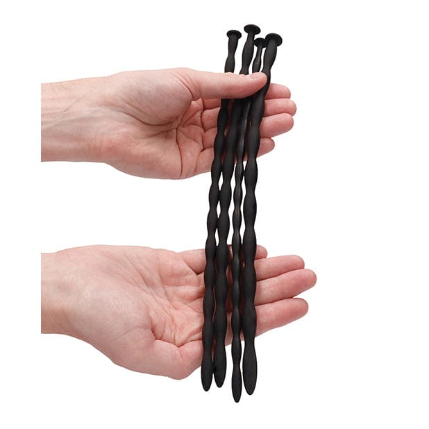 Shots - Ouch Advanced Urethral Sounding Silicone Spiral Screw Plug Set (Black) BDSM (Others) 625990505 CherryAffairs