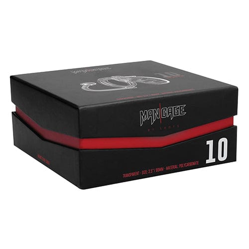 Shots - Man Cage Chastity 3.5" Cock Cage with Plug Model 10 (Clear) Plastic Cock Cage (Non Vibration) 625984604 CherryAffairs