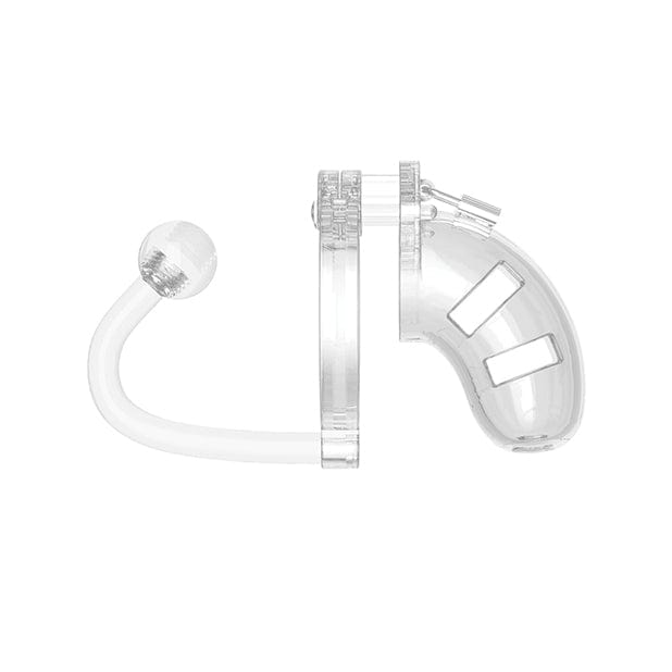 Shots - Man Cage Chastity 3.5" Cock Cage with Plug Model 10 (Clear) Plastic Cock Cage (Non Vibration) 625984604 CherryAffairs