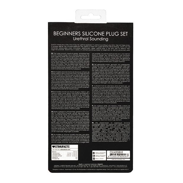 Shots - Ouch Urethral Sounding Beginners Silicone Plug Set (Black) BDSM (Others) 625991135 CherryAffairs