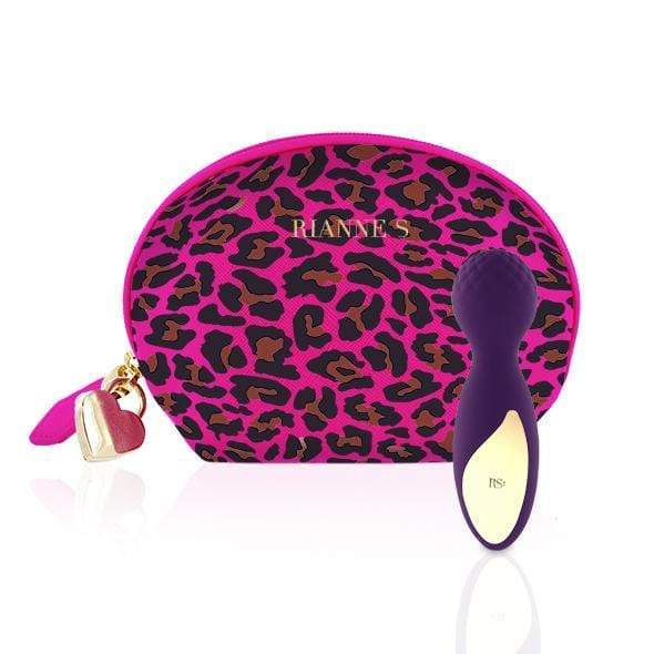 Rianne S - Essentials Lovely Leopard Mini Wand Massager (Purple) Wand Massagers (Vibration) Rechargeable 8717903274385 CherryAffairs