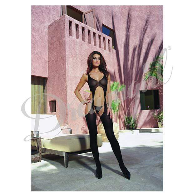 Dreamgirl - Sheer Suspender Tank Bodystocking O/S (Black) Costumes Durio Asia