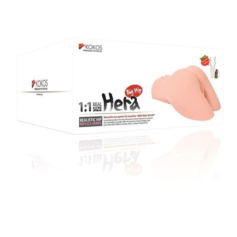 Kokos - Hera Big Hip with Vibration Meiki (Beige) Masturbator Vagina (Vibration) Non Rechargeable - CherryAffairs Singapore
