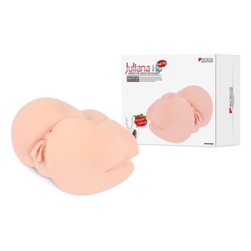 Kokos - Juliana with Vibration Meiki (Beige) Masturbator Vagina (Vibration) Non Rechargeable Durio Asia