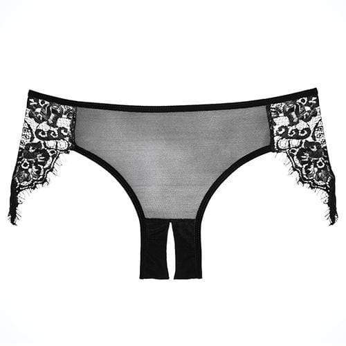 Allure Lingerie - Adore Lavish & Lace Crotchless Panty O/S (Black) Lingerie (Non Vibration)
