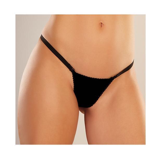 Allure Lingerie - Adore Between the Cheats Wetlook Panty O/S (Black) Lingerie (Non Vibration) Durio Asia
