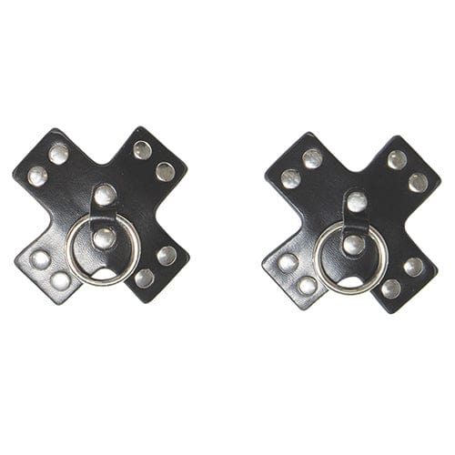 Coquette - Studded Cross Reusable Pasties Nipple Covers O/S (Black) Nipple Covers 625416741 CherryAffairs