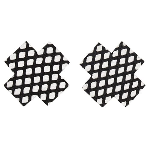 Coquette - Fishnet Cross Pasties Nipple Covers O/S (Black) Nipple Covers 883124170367 CherryAffairs