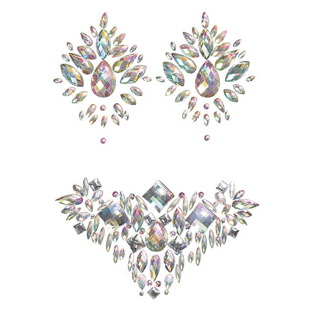 Coquette - Iridescent Body Gem and Jewel Pasties Nipple Covers Set O/S (Multi Colour) Nipple Covers 883124170404 CherryAffairs