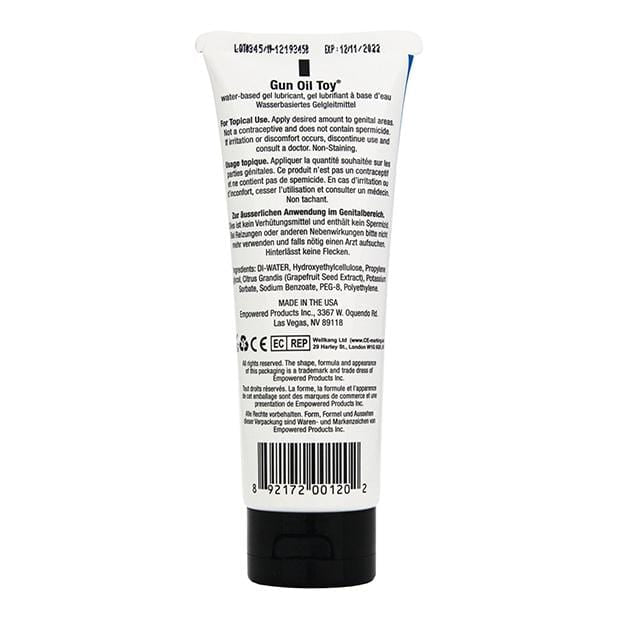 Gun Oil - Toy Water Based Gel Lubricant Tube 3.3oz Lube (Water Based) 293478506 CherryAffairs