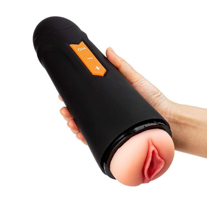 MyToys - MyFun Clamping and Vibrating Masturbation Cup (Black) Masturbator Vagina (Vibration) Rechargeable 9504000162375 CherryAffairs