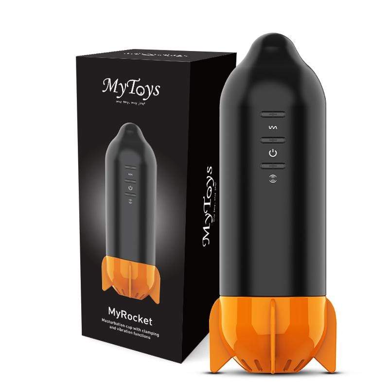 MyToys - MyRocket Clamping Vibrating Masturbation Cup (Black) Masturbator Soft Stroker (Vibration) Rechargeable 9504000162436 CherryAffairs