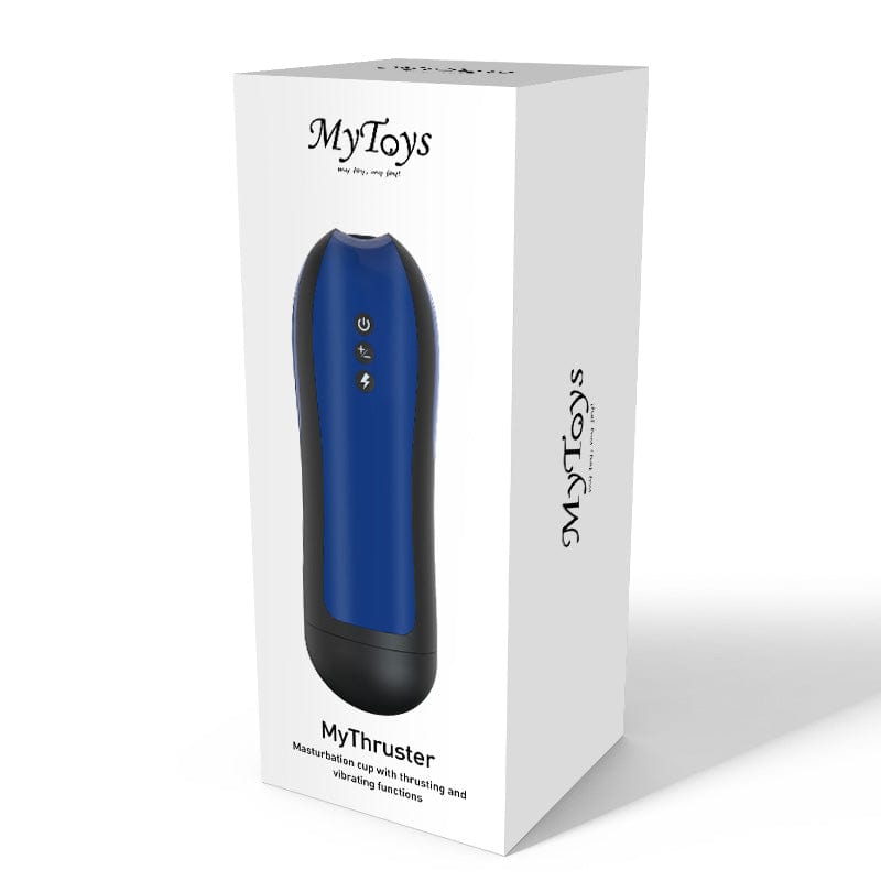 MyToys - MyThruster Thursting Vibrating Masturbation Cup (Blue) Masturbator Soft Stroker (Vibration) Rechargeable 9504000162511 CherryAffairs