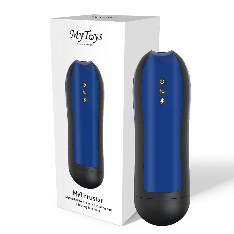 MyToys - MyThruster Thursting Vibrating Masturbation Cup (Blue) Masturbator Soft Stroker (Vibration) Rechargeable 9504000162511 CherryAffairs