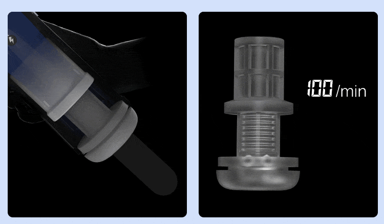 MyToys - MyThruster Thursting Vibrating Masturbation Cup (Blue) Masturbator Soft Stroker (Vibration) Rechargeable 9504000162511 CherryAffairs